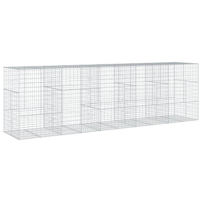 vidaXL Gabione mit Deckel 500x100x150 cm Verzinktes Eisen
