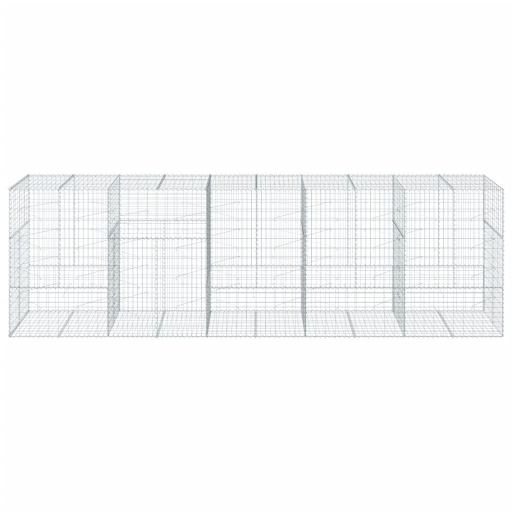 vidaXL Gabione mit Deckel 500x100x150 cm Verzinktes Eisen