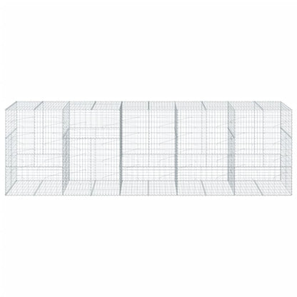 vidaXL Gabione mit Deckel 500x100x150 cm Verzinktes Eisen