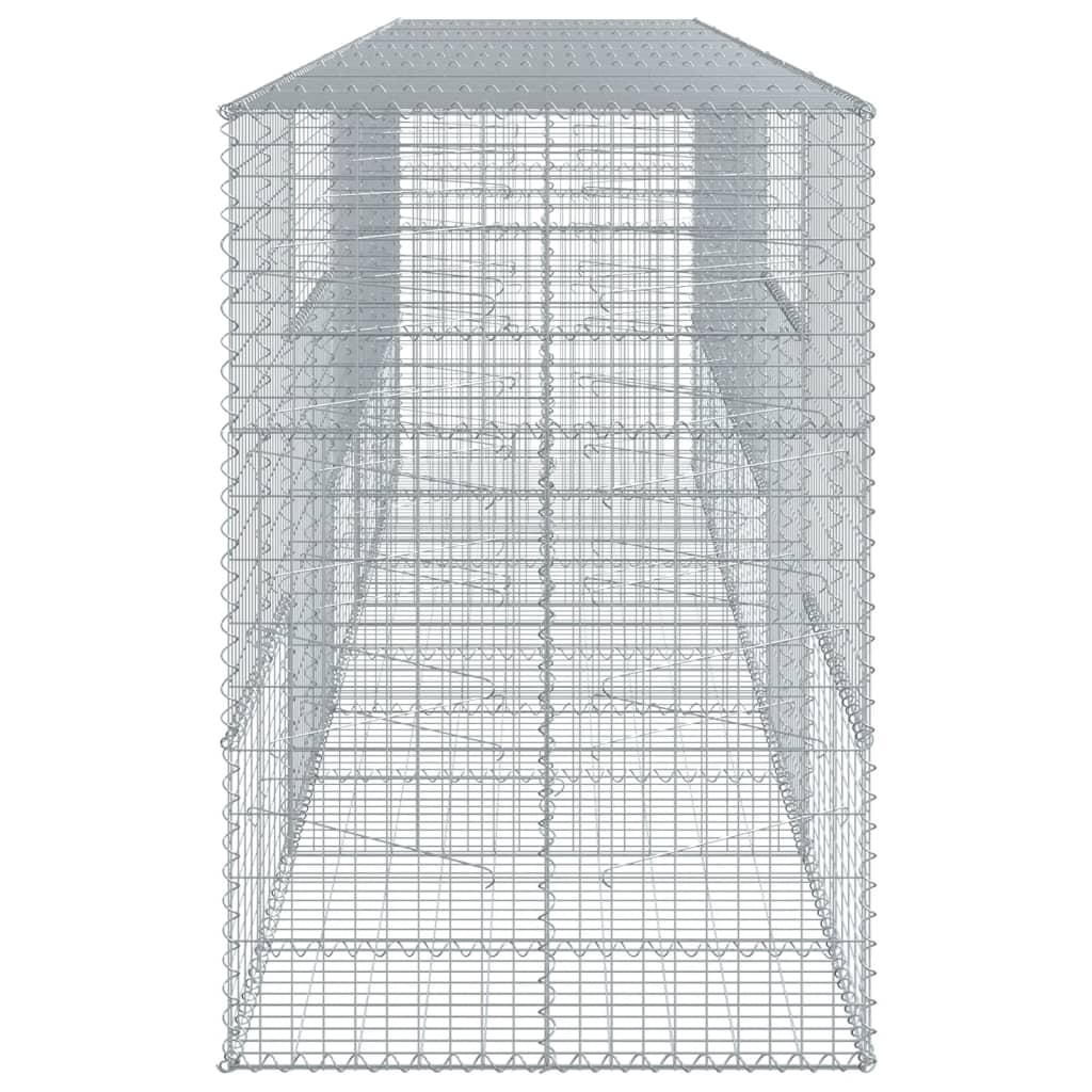vidaXL Gabione mit Deckel 500x100x150 cm Verzinktes Eisen