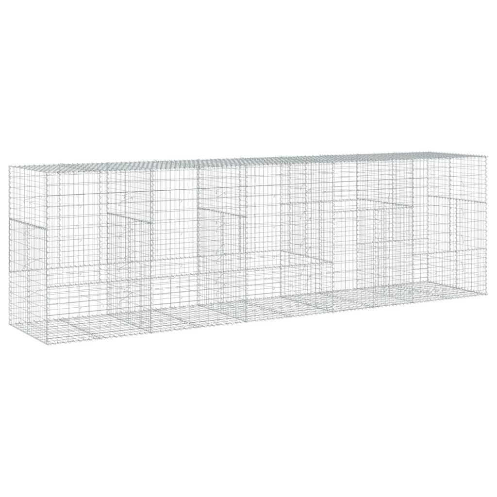 vidaXL Gabione mit Deckel 500x100x150 cm Verzinktes Eisen