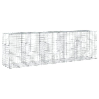 vidaXL Gabione mit Deckel 500x100x150 cm Verzinktes Eisen