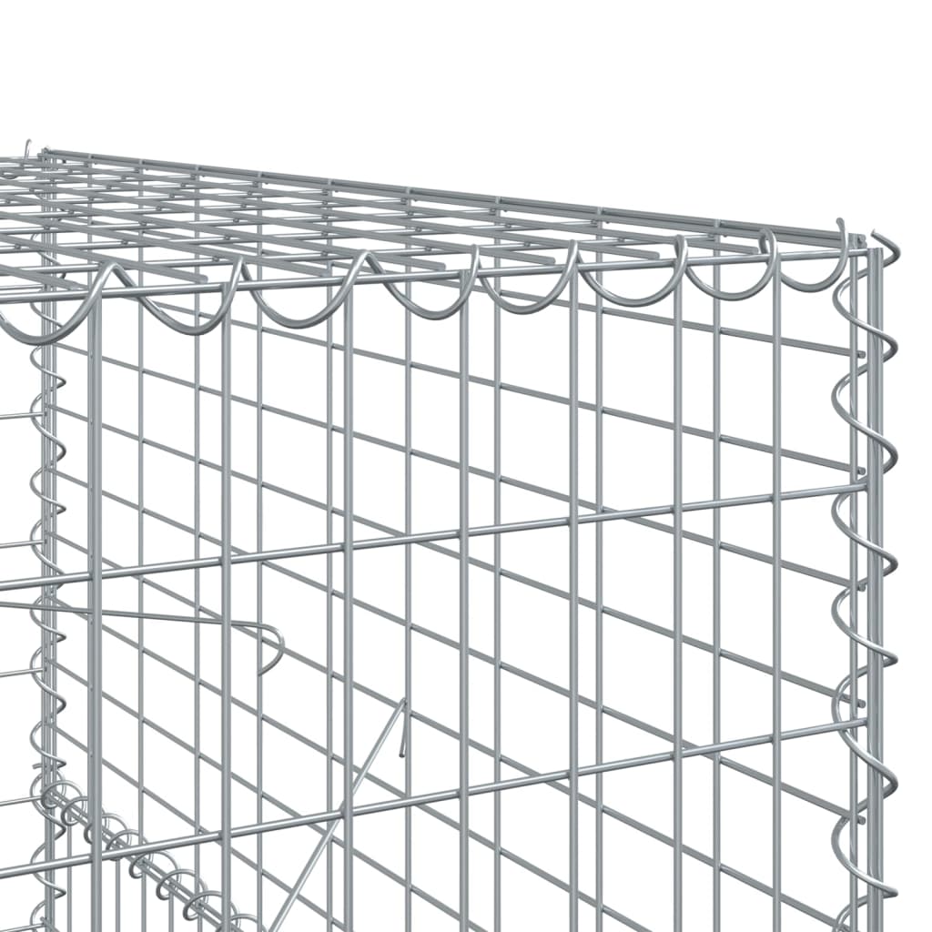 vidaXL Gabione mit Deckel 500x100x150 cm Verzinktes Eisen