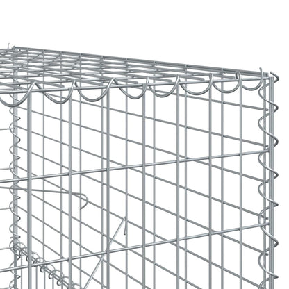 vidaXL Gabione mit Deckel 500x100x150 cm Verzinktes Eisen