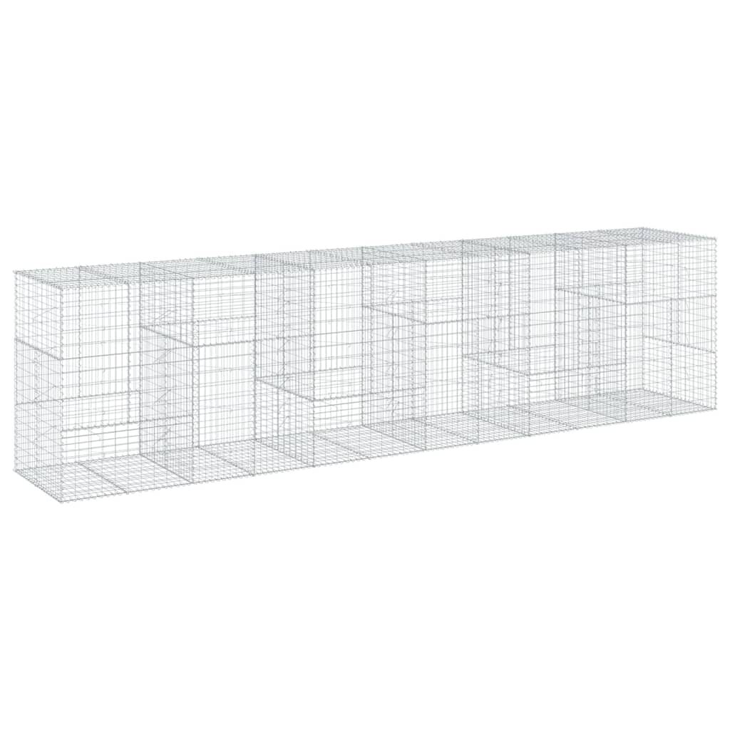 vidaXL Gabione mit Deckel 600x100x150 cm Verzinktes Eisen