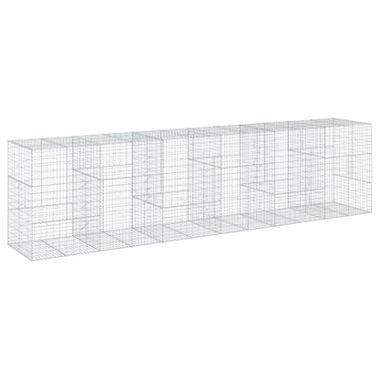 vidaXL Gabione mit Deckel 600x100x150 cm Verzinktes Eisen