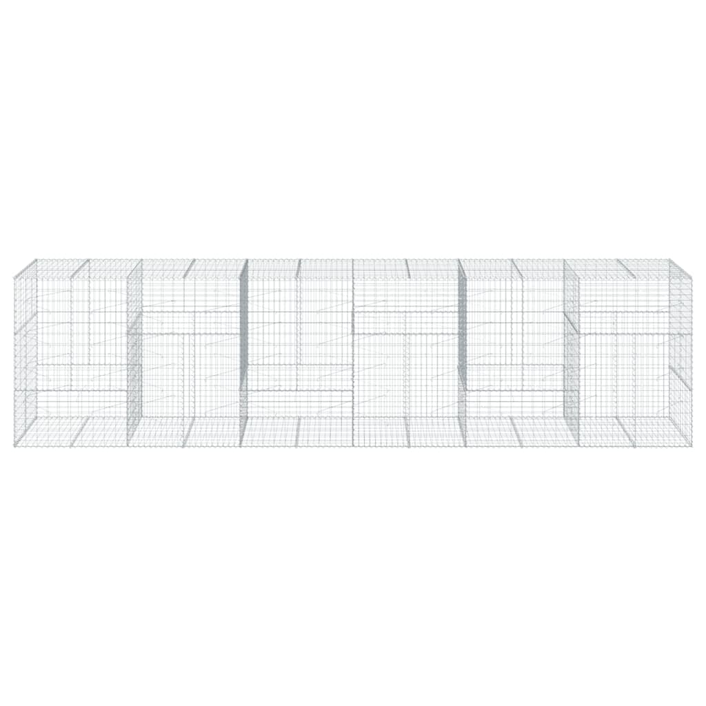 vidaXL Gabione mit Deckel 600x100x150 cm Verzinktes Eisen