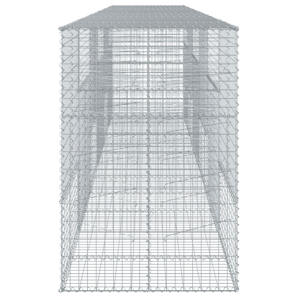 vidaXL Gabione mit Deckel 600x100x150 cm Verzinktes Eisen