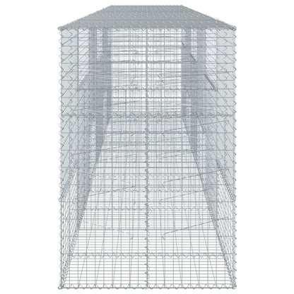 vidaXL Gabione mit Deckel 600x100x150 cm Verzinktes Eisen