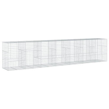 vidaXL Gabione mit Deckel 700x100x150 cm Verzinktes Eisen