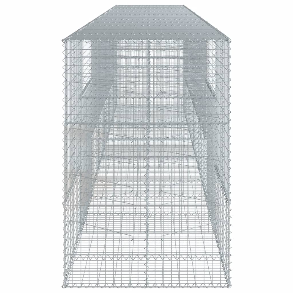 vidaXL Gabione mit Deckel 700x100x150 cm Verzinktes Eisen