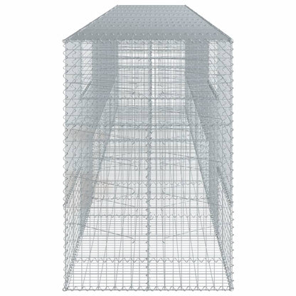 vidaXL Gabione mit Deckel 700x100x150 cm Verzinktes Eisen