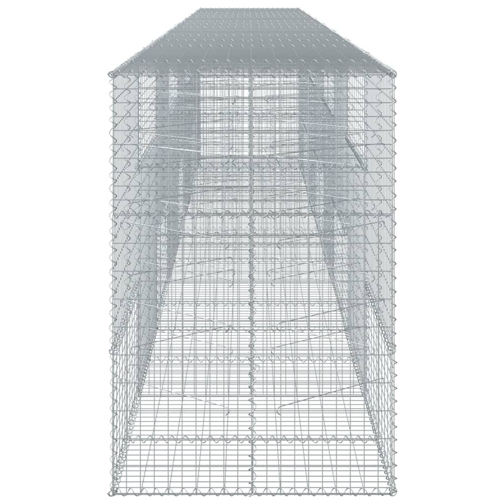 vidaXL Gabione mit Deckel 800x100x150 cm Verzinktes Eisen