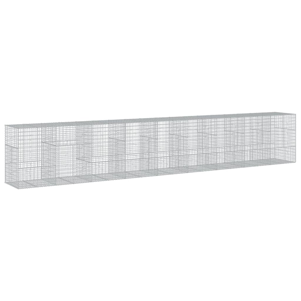 vidaXL Gabione mit Deckel 900x100x150 cm Verzinktes Eisen