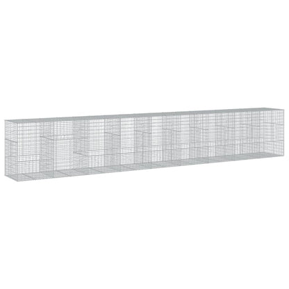 vidaXL Gabione mit Deckel 900x100x150 cm Verzinktes Eisen