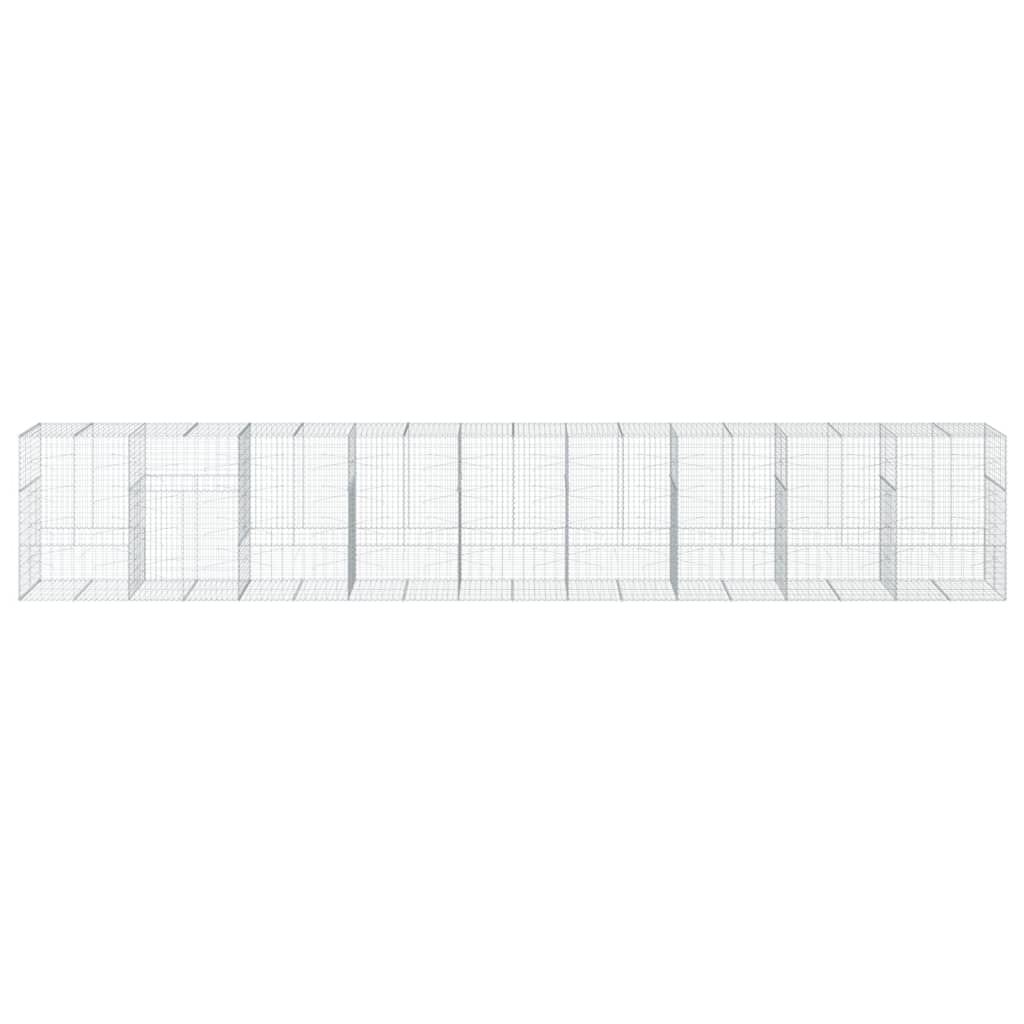 vidaXL Gabione mit Deckel 900x100x150 cm Verzinktes Eisen