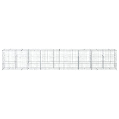 vidaXL Gabione mit Deckel 900x100x150 cm Verzinktes Eisen