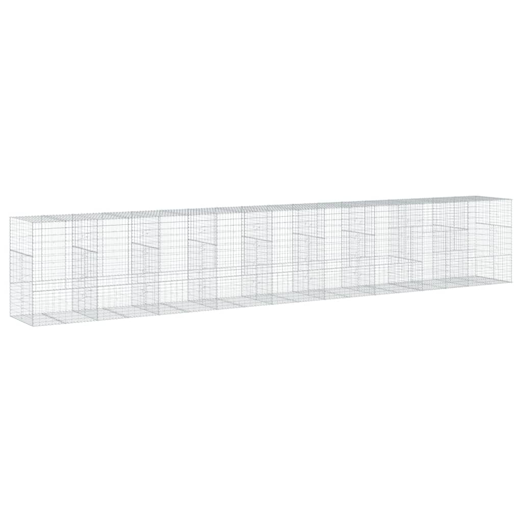 vidaXL Gabione mit Deckel 900x100x150 cm Verzinktes Eisen