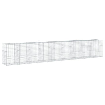vidaXL Gabione mit Deckel 900x100x150 cm Verzinktes Eisen