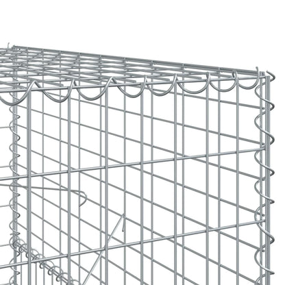 vidaXL Gabione mit Deckel 900x100x150 cm Verzinktes Eisen