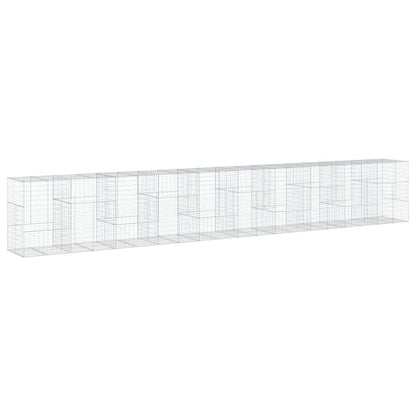 vidaXL Gabione mit Deckel 1000x100x150 cm Verzinktes Eisen