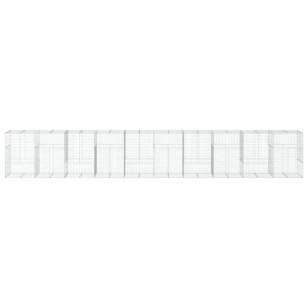vidaXL Gabione mit Deckel 1000x100x150 cm Verzinktes Eisen