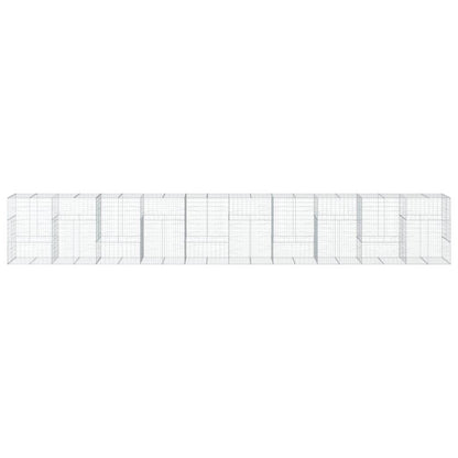 vidaXL Gabione mit Deckel 1000x100x150 cm Verzinktes Eisen