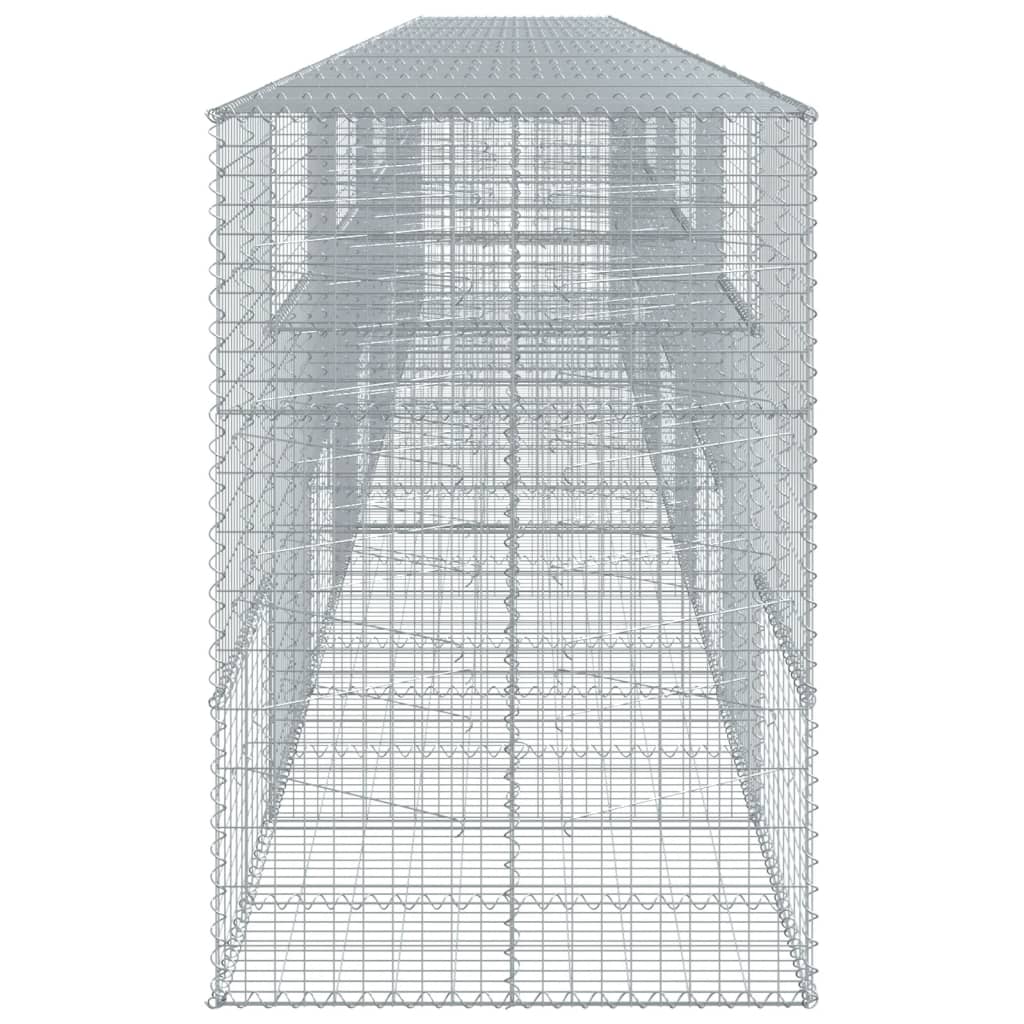 vidaXL Gabione mit Deckel 1000x100x150 cm Verzinktes Eisen