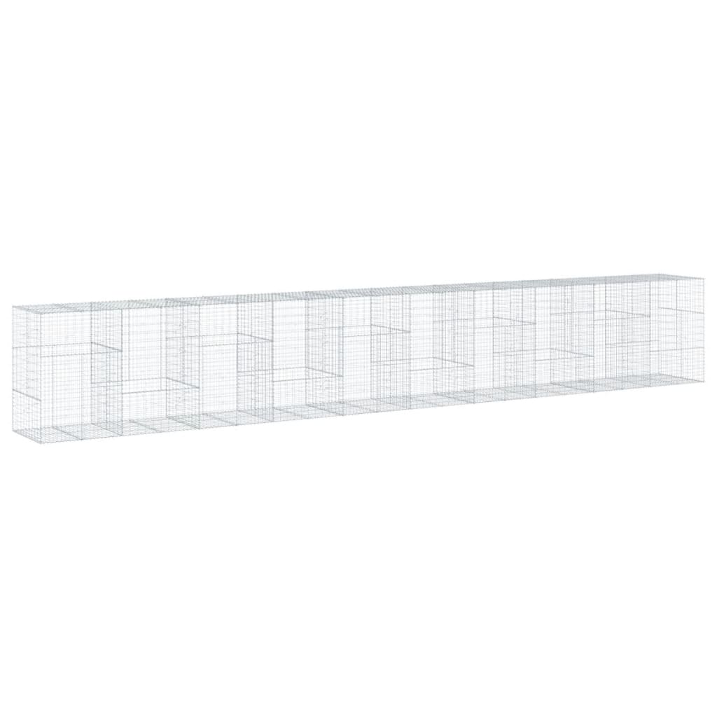 vidaXL Gabione mit Deckel 1000x100x150 cm Verzinktes Eisen