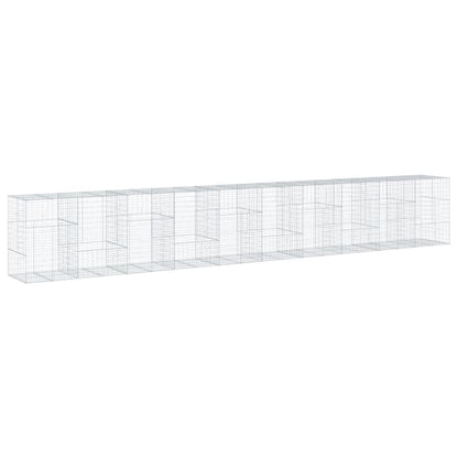 vidaXL Gabione mit Deckel 1000x100x150 cm Verzinktes Eisen