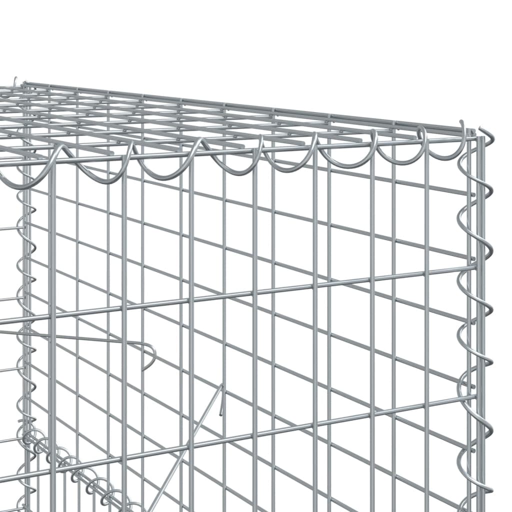 vidaXL Gabione mit Deckel 1000x100x150 cm Verzinktes Eisen