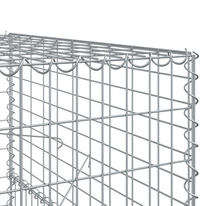 vidaXL Gabione mit Deckel 1000x100x150 cm Verzinktes Eisen