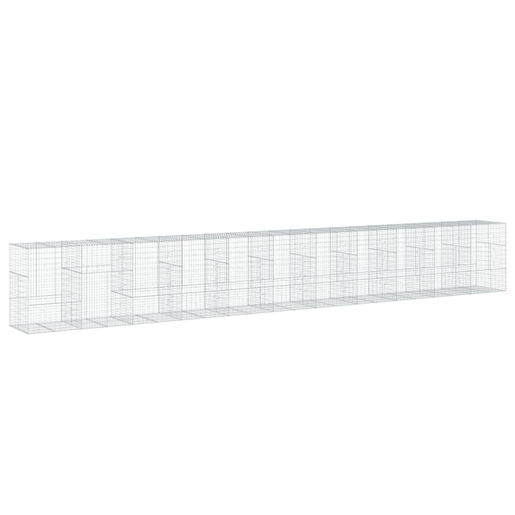 vidaXL Gabione mit Deckel 1100x100x150 cm Verzinktes Eisen