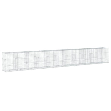 vidaXL Gabione mit Deckel 1100x100x150 cm Verzinktes Eisen