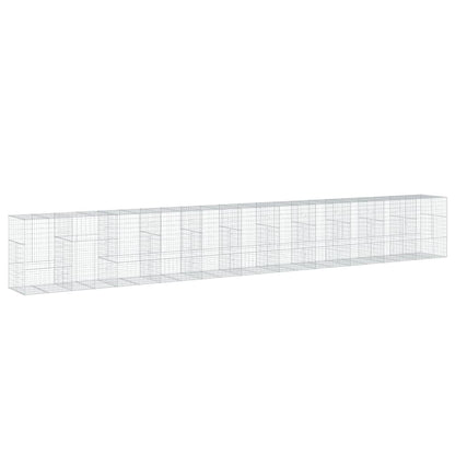 vidaXL Gabione mit Deckel 1100x100x150 cm Verzinktes Eisen
