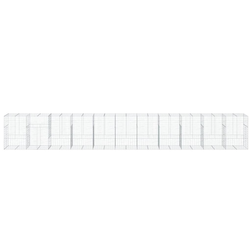 vidaXL Gabione mit Deckel 1100x100x150 cm Verzinktes Eisen