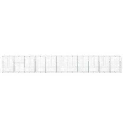 vidaXL Gabione mit Deckel 1100x100x150 cm Verzinktes Eisen