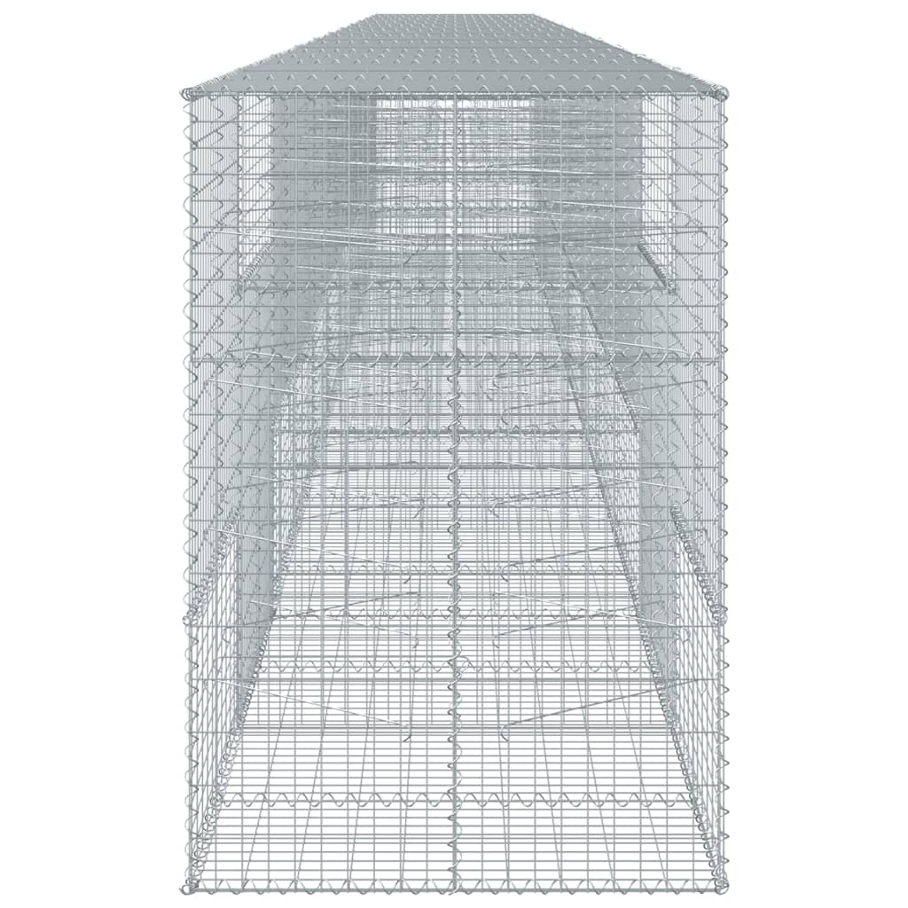 vidaXL Gabione mit Deckel 1100x100x150 cm Verzinktes Eisen