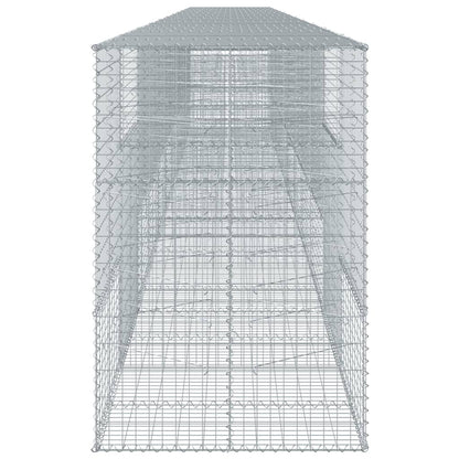 vidaXL Gabione mit Deckel 1100x100x150 cm Verzinktes Eisen