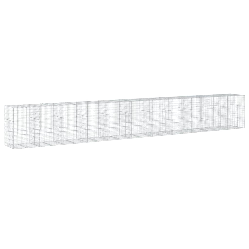 vidaXL Gabione mit Deckel 1100x100x150 cm Verzinktes Eisen