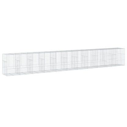 vidaXL Gabione mit Deckel 1100x100x150 cm Verzinktes Eisen