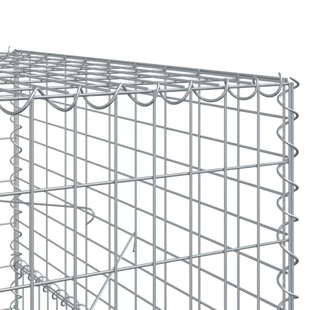 vidaXL Gabione mit Deckel 1100x100x150 cm Verzinktes Eisen