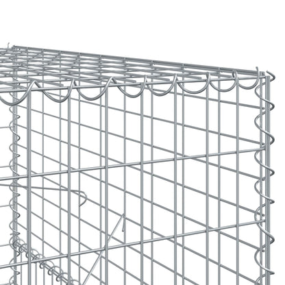 vidaXL Gabione mit Deckel 1100x100x150 cm Verzinktes Eisen
