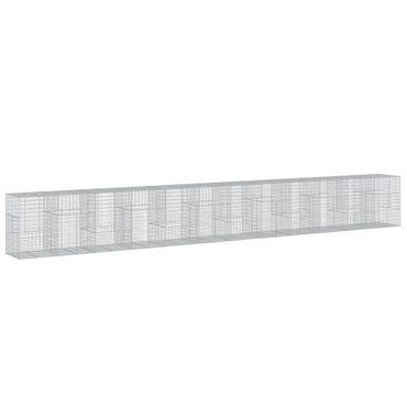 vidaXL Gabione mit Deckel 1200x100x150 cm Verzinktes Eisen