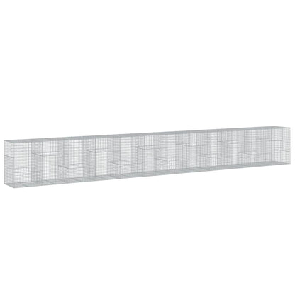 vidaXL Gabione mit Deckel 1200x100x150 cm Verzinktes Eisen