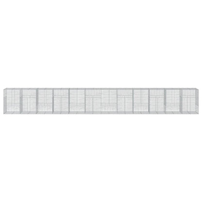 vidaXL Gabione mit Deckel 1200x100x150 cm Verzinktes Eisen