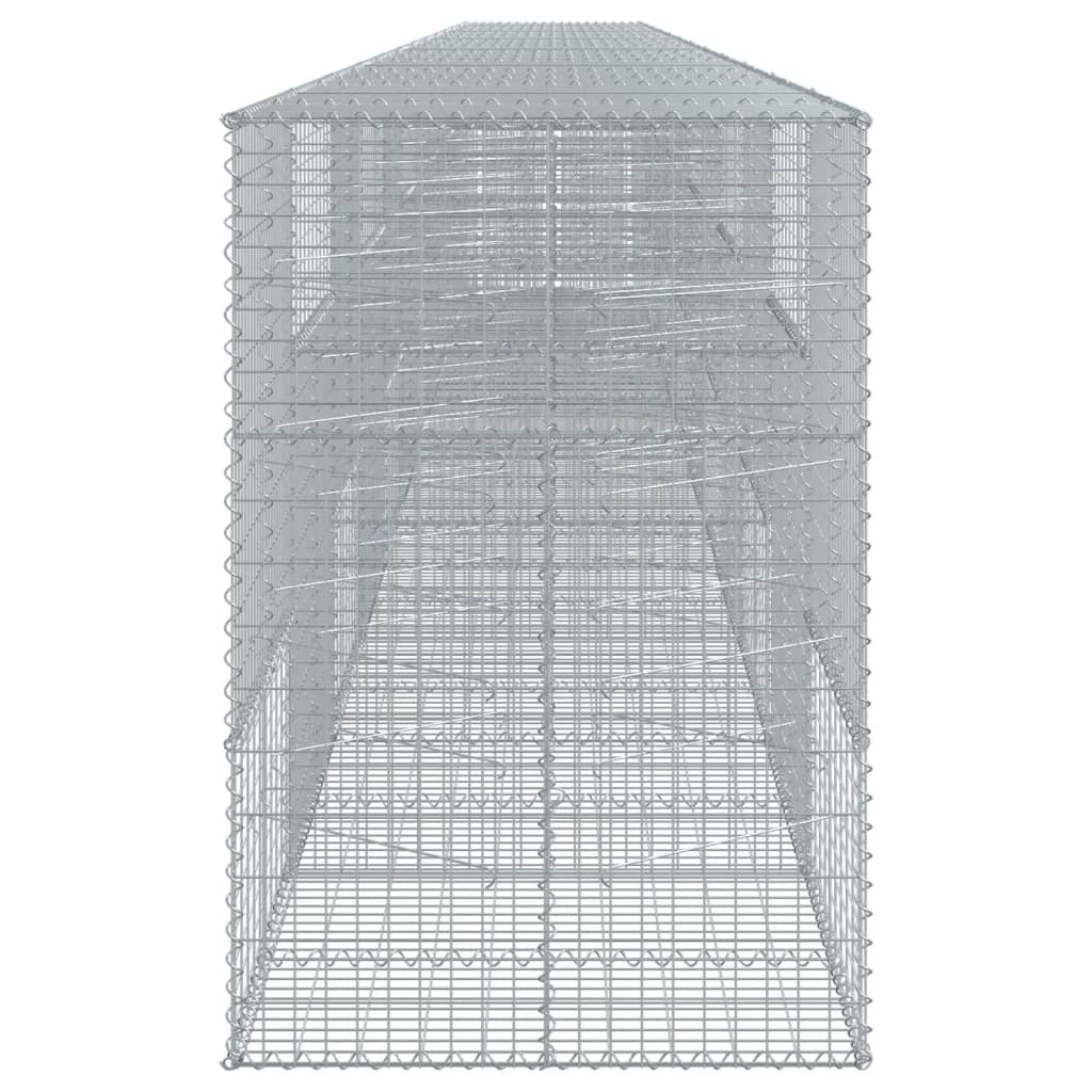 vidaXL Gabione mit Deckel 1200x100x150 cm Verzinktes Eisen