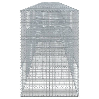 vidaXL Gabione mit Deckel 1200x100x150 cm Verzinktes Eisen