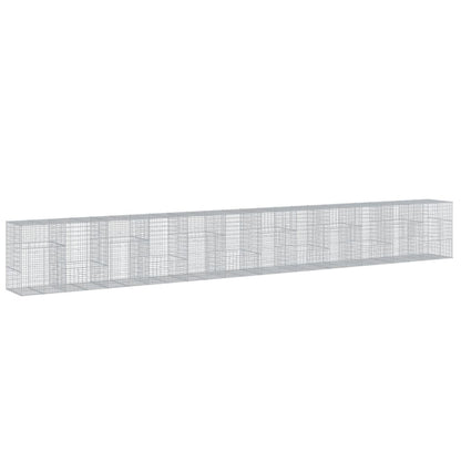 vidaXL Gabione mit Deckel 1200x100x150 cm Verzinktes Eisen