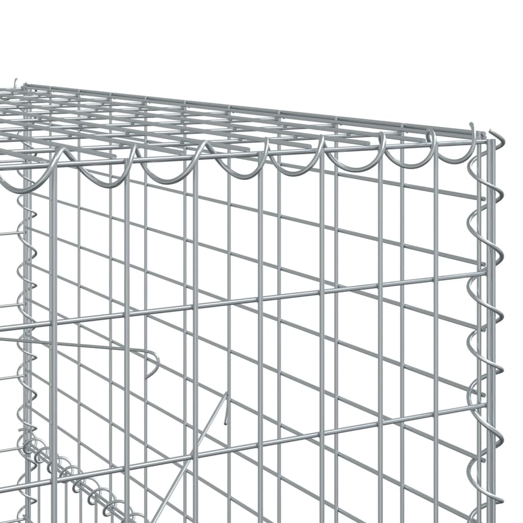 vidaXL Gabione mit Deckel 1200x100x150 cm Verzinktes Eisen